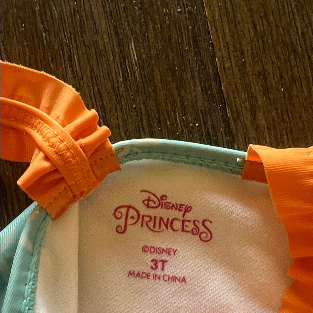 Disney Moana Kids Swim One Piece - Light Blue and Orange - Picture 2 of 2